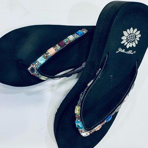 Yellow Box Rhinestone Sandal Multi Color